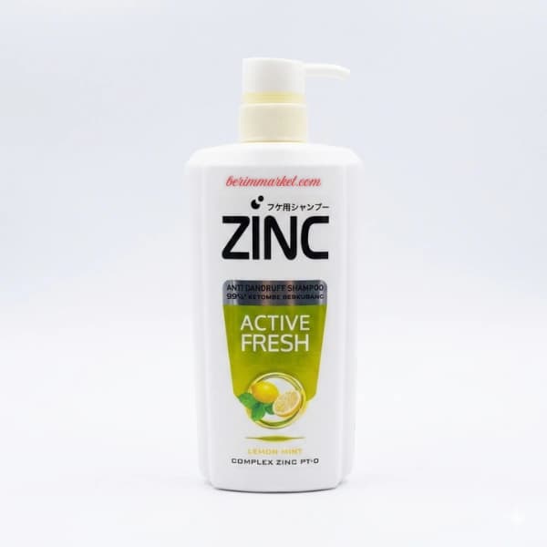 شامپو ضد شوره زینک (ZINC) مدل Active Fresh لیمو و نعنا (680 میل) کنترل چربی و شوره — تصویر ۳