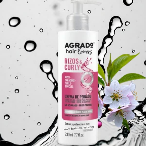 کرم حالت دهنده و ضد وز موهای فر آگرادو (Agrado) مدل Curly حجم 230 میلیلیتر