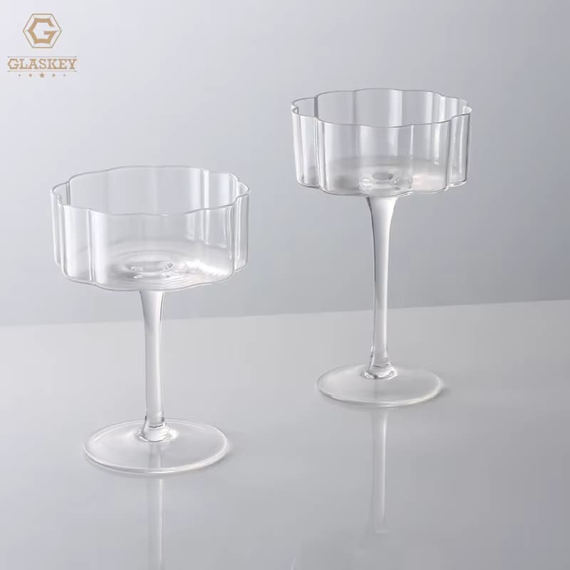 بستنی و دسرخوری پایه بلند طرح گل دلی گلس DELI GLASS