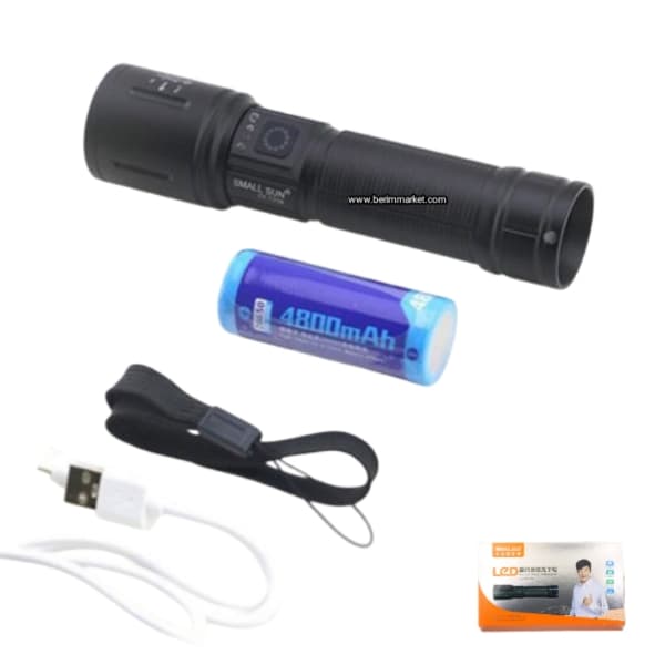 چراغ قوه شارژی قوی اسمال سان مدل Small Sun ZY-T258 با باتری 4800mAh — تصویر ۴