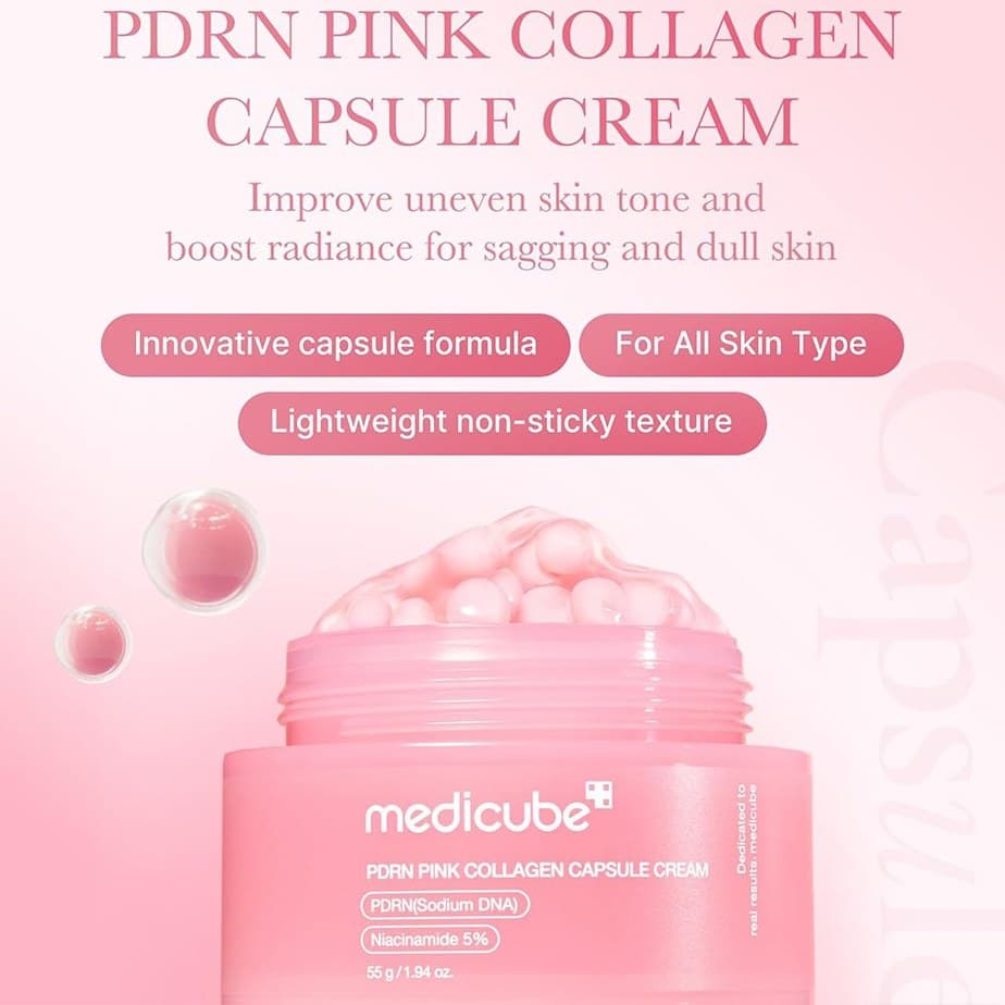 کرم کپسولی کلاژن و PDRN مدی کیوب Medicube ضد چروک و روشن کننده — تصویر ۶