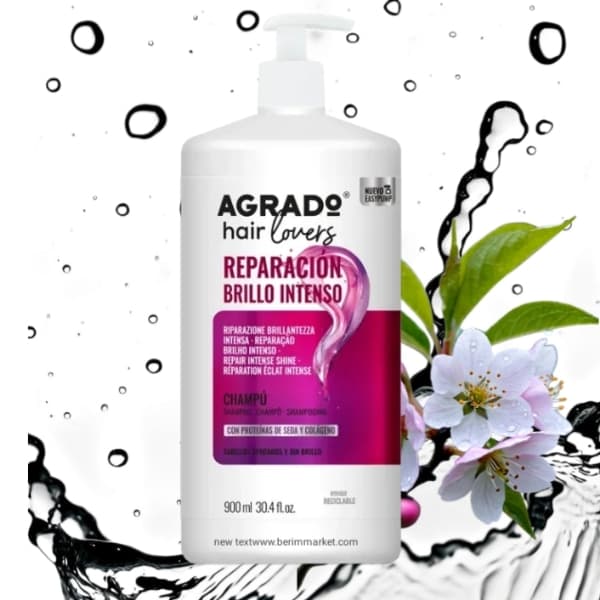 شامپو ترمیم کننده و براق کننده مو آگرادو 900 میل | Repair Intense Shine