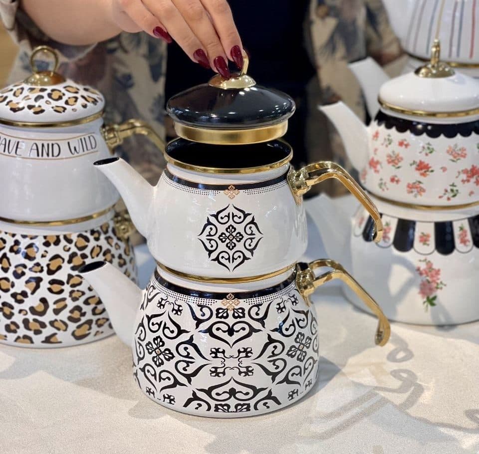 کتری قوری لعابی طرحدار آجار ACAR-XAP-09101