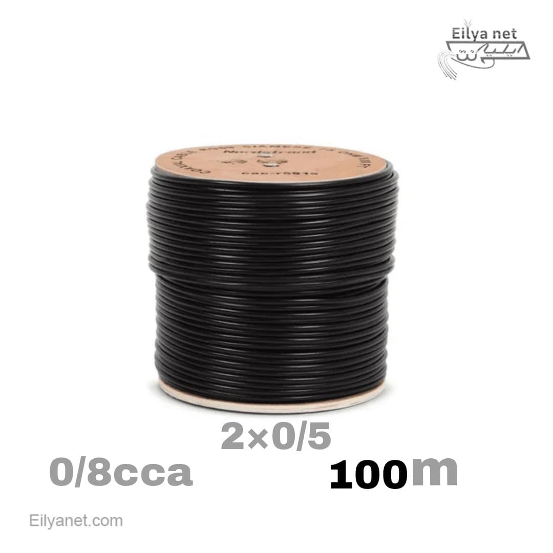 کابل دوربین ترکیبی cca 0.8 با برق 0.5*2 (100متری)