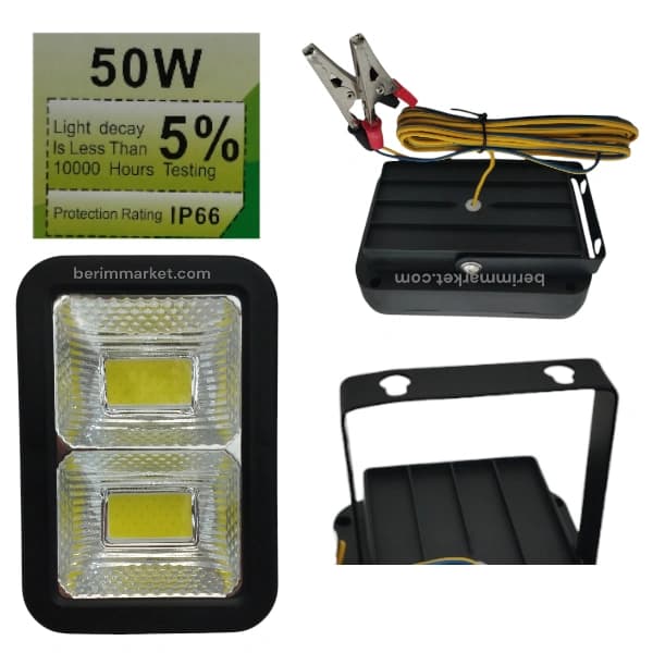پروژکتور سیار 50 وات و 100 وات LED CAICAI ، سر باتری خور ماشین — تصویر ۲