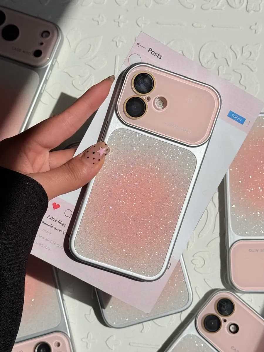قاب آیفون Pink Shine Lens