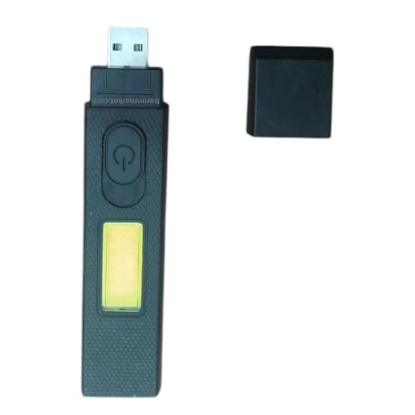 چراغ قوه چندکاره USB مدل 80L با لیزر قرمز و نور COB زرد – شارژی و جیبی