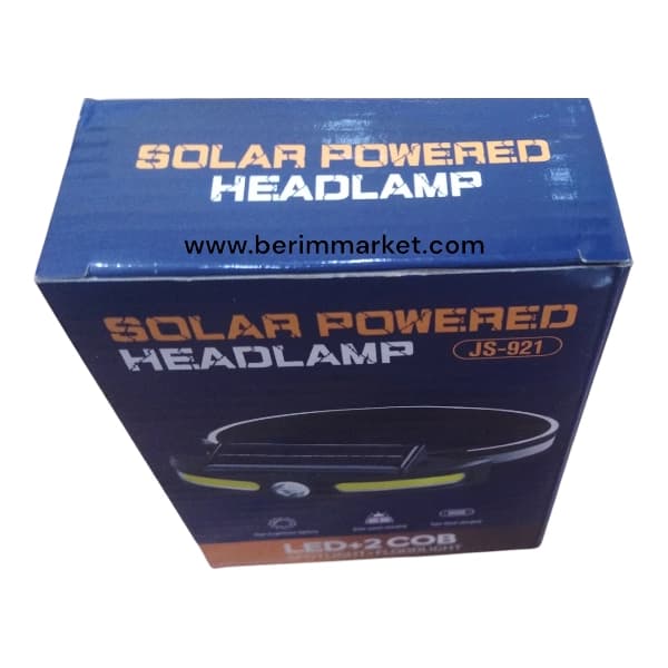 چراغ پیشانی خورشیدی شارژی مدل JS-921 – هدلامپ LED و COB با شارژ خورشیدی و USB — تصویر ۳