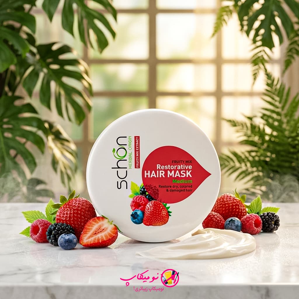 ماسک مو تغذیه کننده شون مدل Fruity مناسب مو خشک و رنگ شده حجم 300 میلی لیتر
