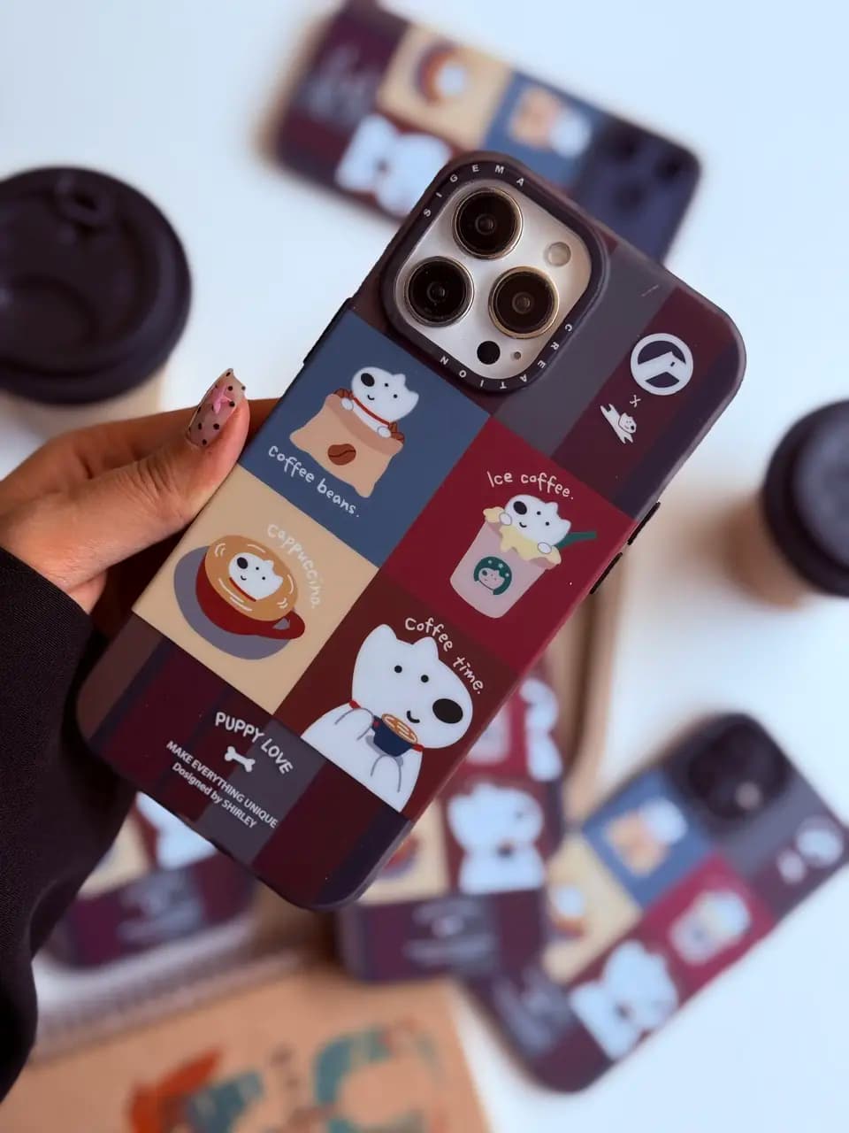 قاب آیفون Puppy Love Coffee — تصویر ۲