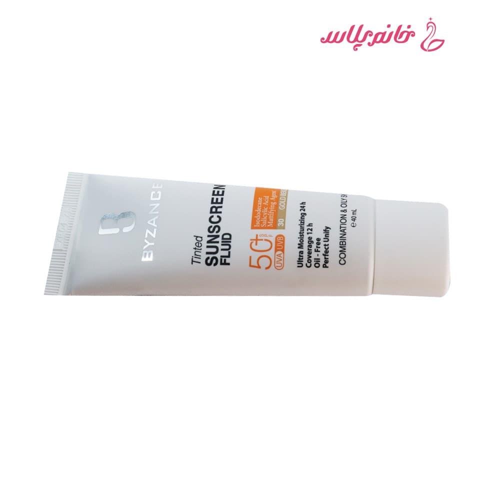 ضدآفتاب رنگی بیزانس مدل Gold Beige +SPF50 مناسب پوست مختلط و چرب — تصویر ۸