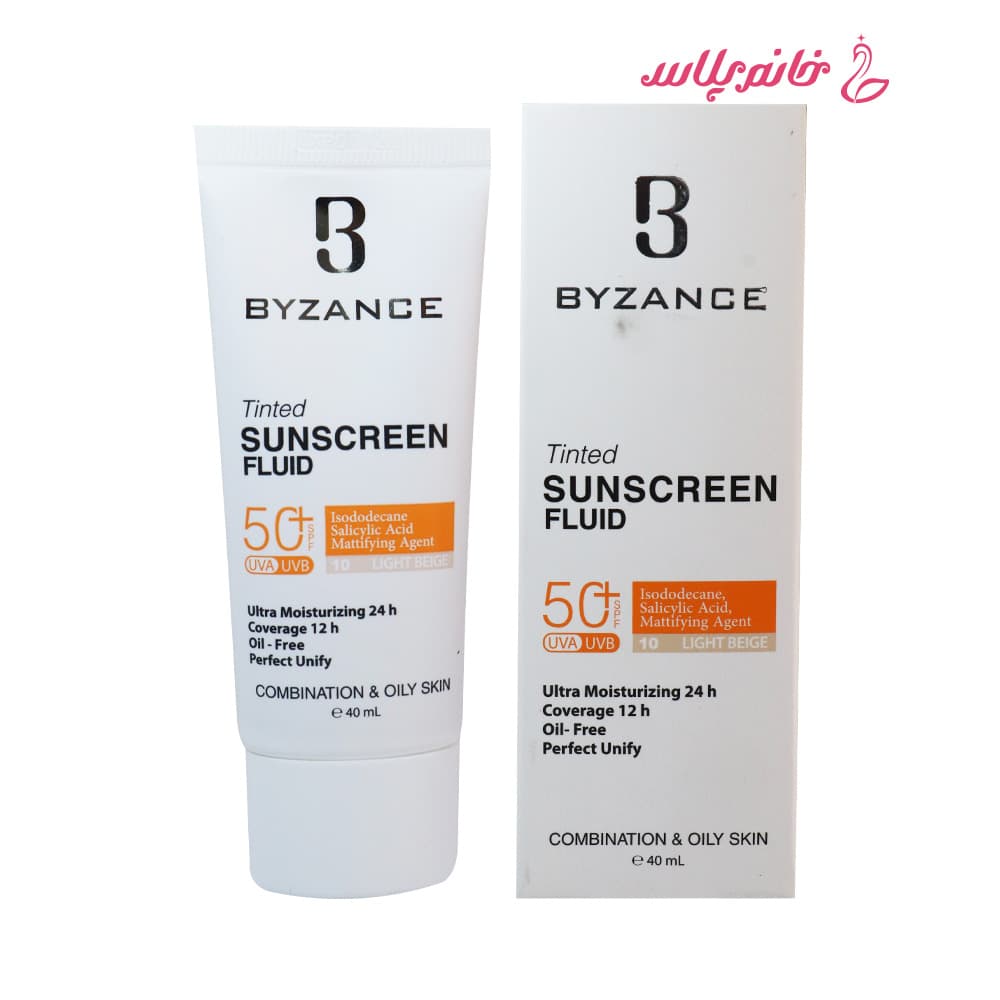 ضدآفتاب رنگی بیزانس مدل SPF50+ مناسب پوست‌های مختلط و چرب 40 میل — تصویر ۹