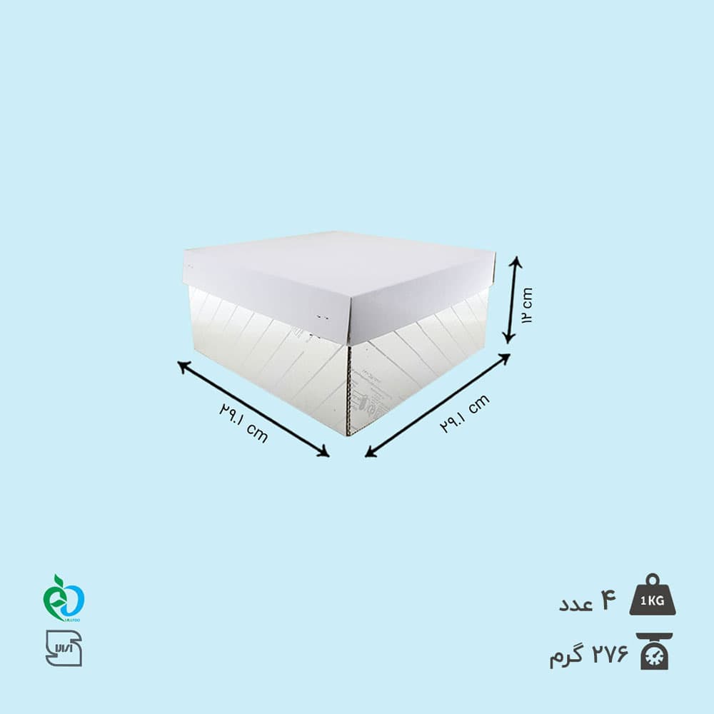 جعبه کیک سایز ۲۹×۲۹ درب سفید — تصویر ۲