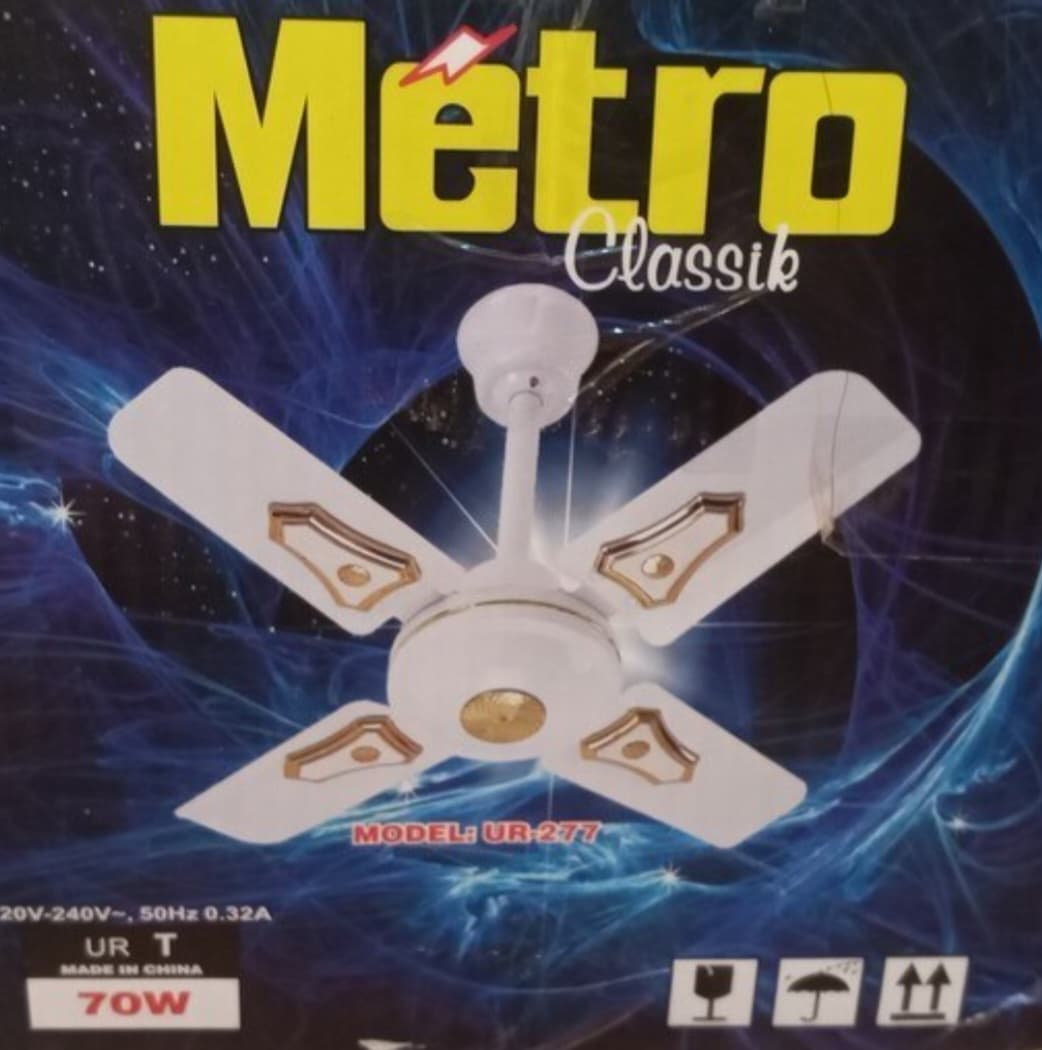 پنکه چهار پره مترو metro (طلایی) مدل UR-277 — تصویر ۵