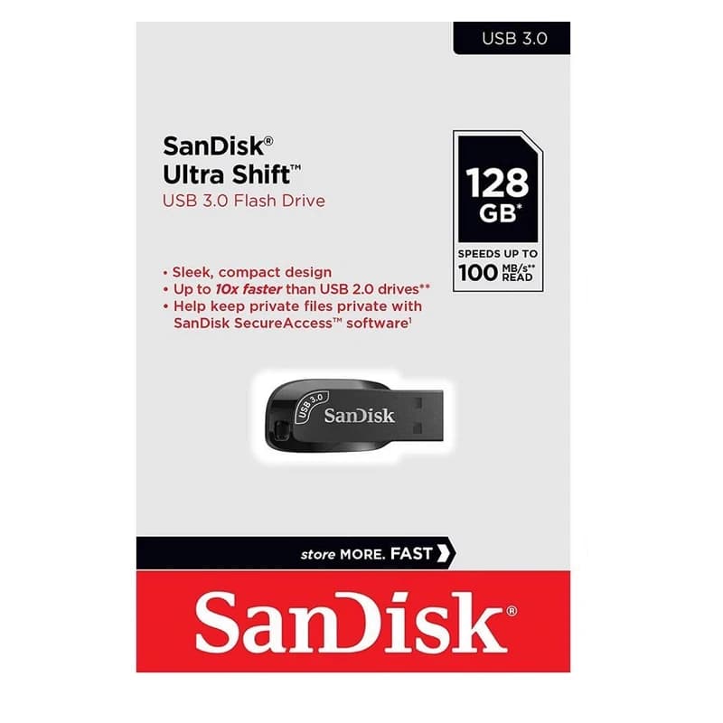 فلش مموری سن دیسک مدل ULTRA SHIFT CZ410 ظرفیت 128GB USB3 — تصویر ۳