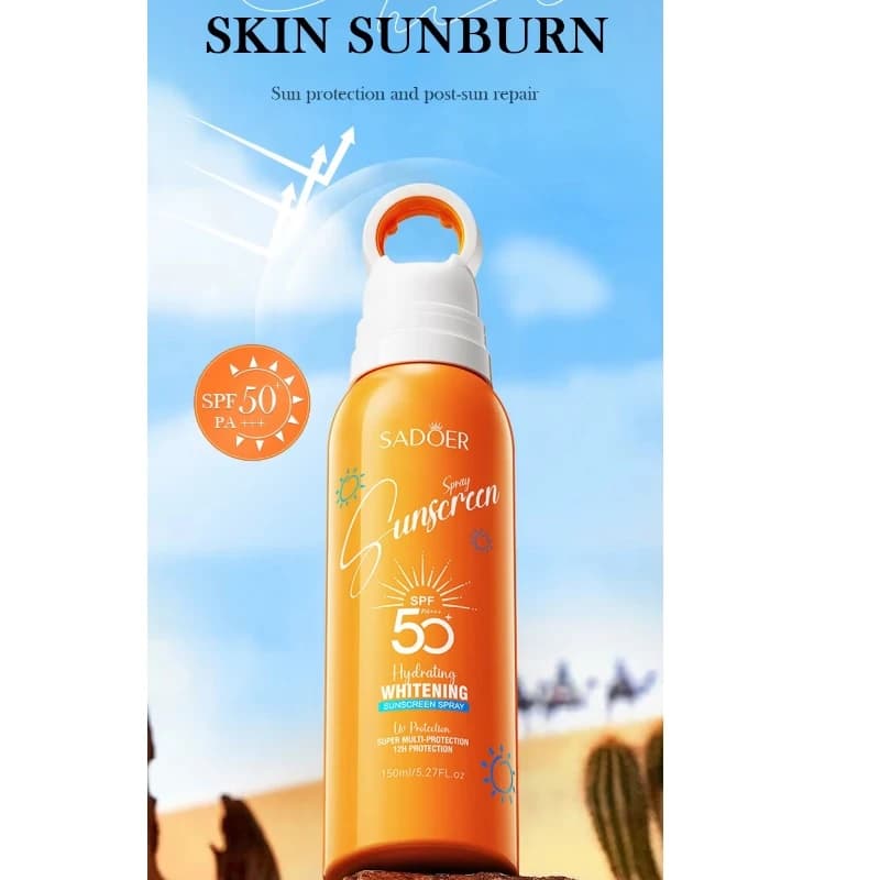 اسپری ضدآفتاب بدون رنگ سادور SPF 50 مدل سبک حاوی آبرسان مناسب انواع پوست حجم 150 میلی لیتر — تصویر ۳