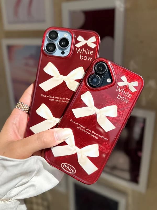 قاب آیفون چری white bow