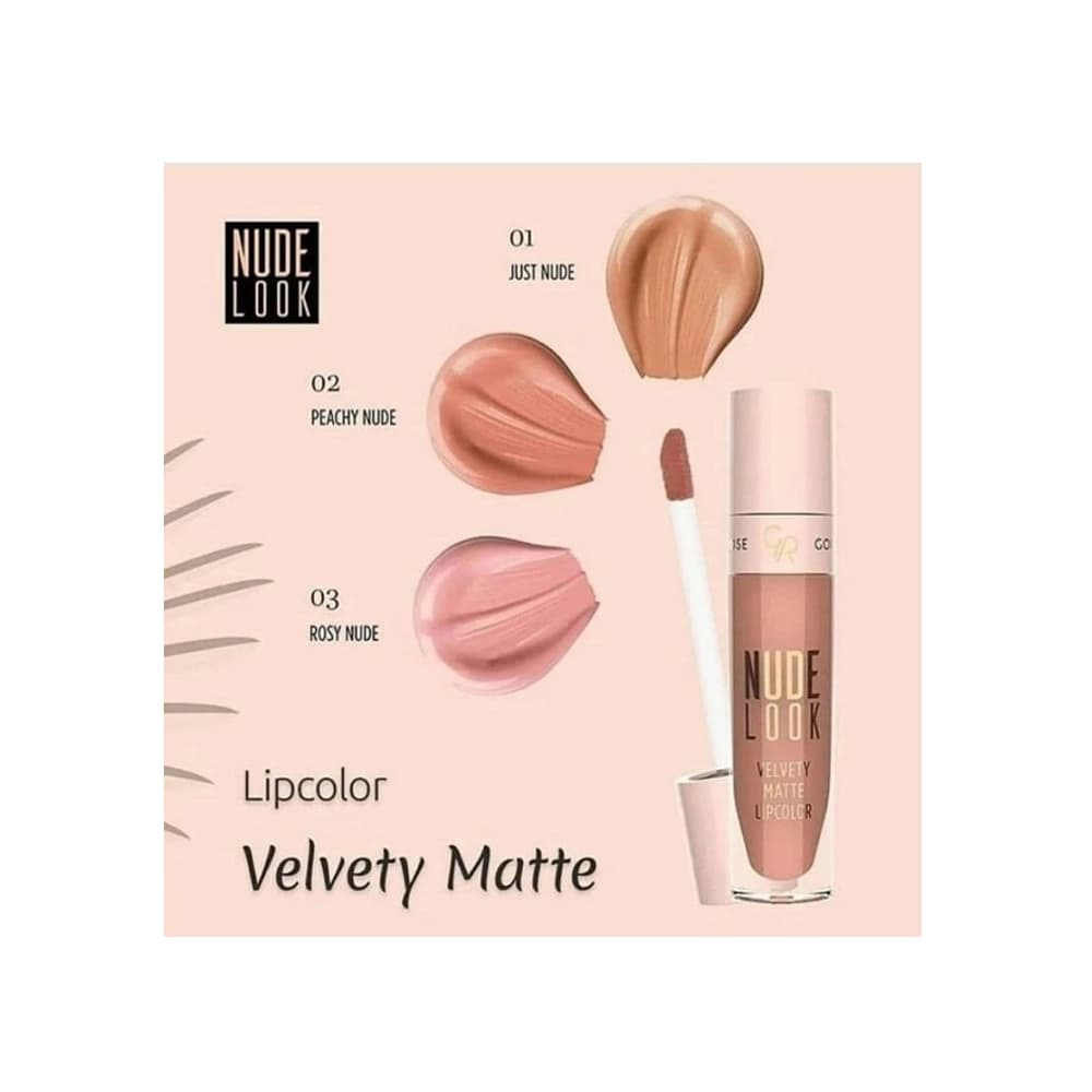 رژ لب مایع NUDE LOOK مدل Velvety Matte گلدن رز — تصویر ۵