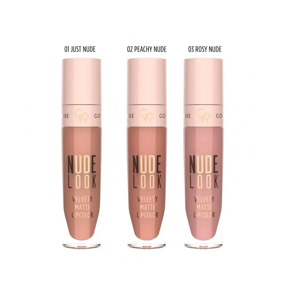 رژ لب مایع NUDE LOOK مدل Velvety Matte گلدن رز — تصویر ۳