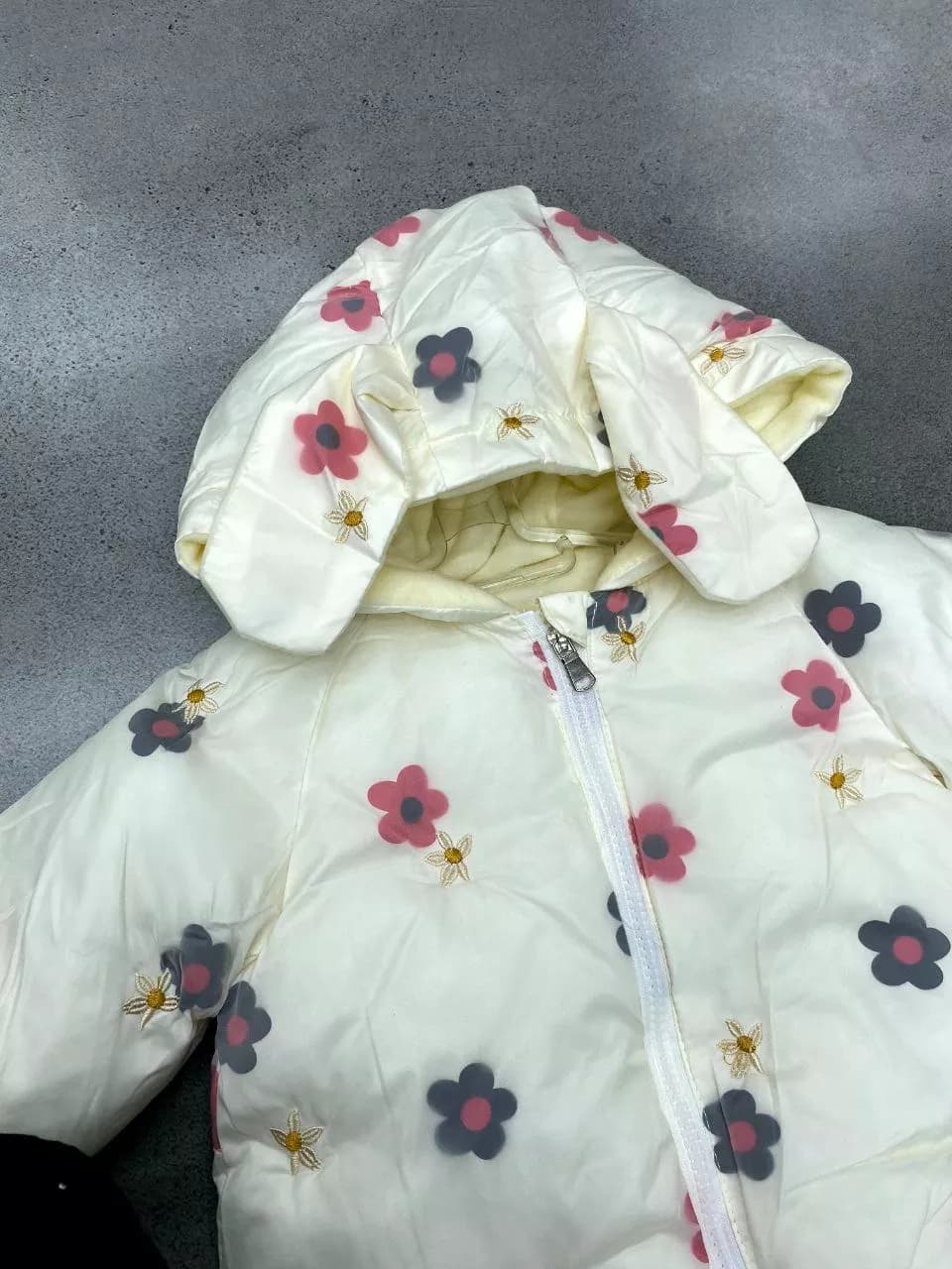 کاپشن سرهمی کودک گل دار ضد سرما — تصویر ۶