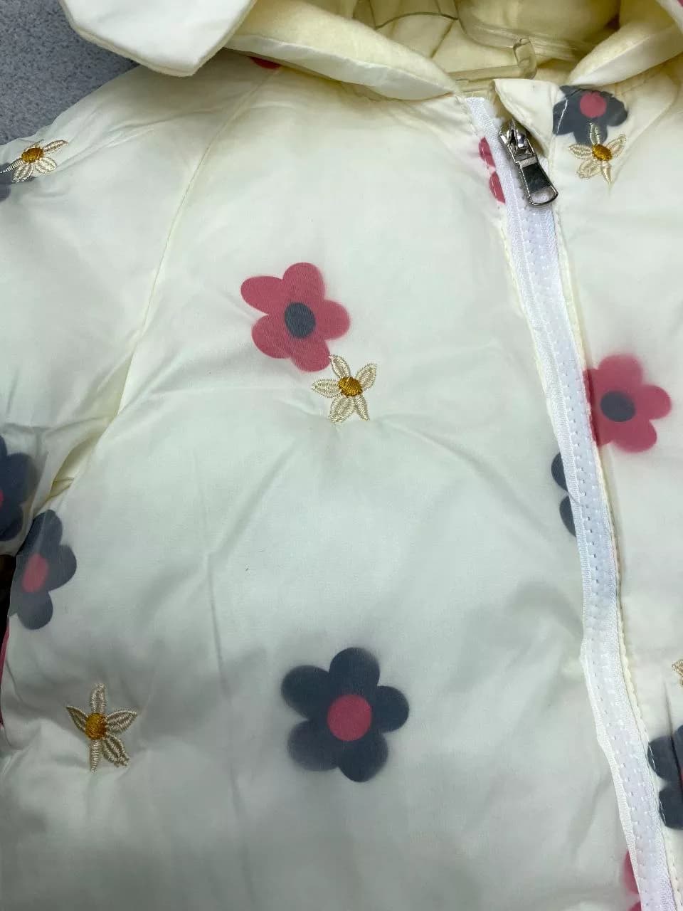 کاپشن سرهمی کودک گل دار ضد سرما — تصویر ۳