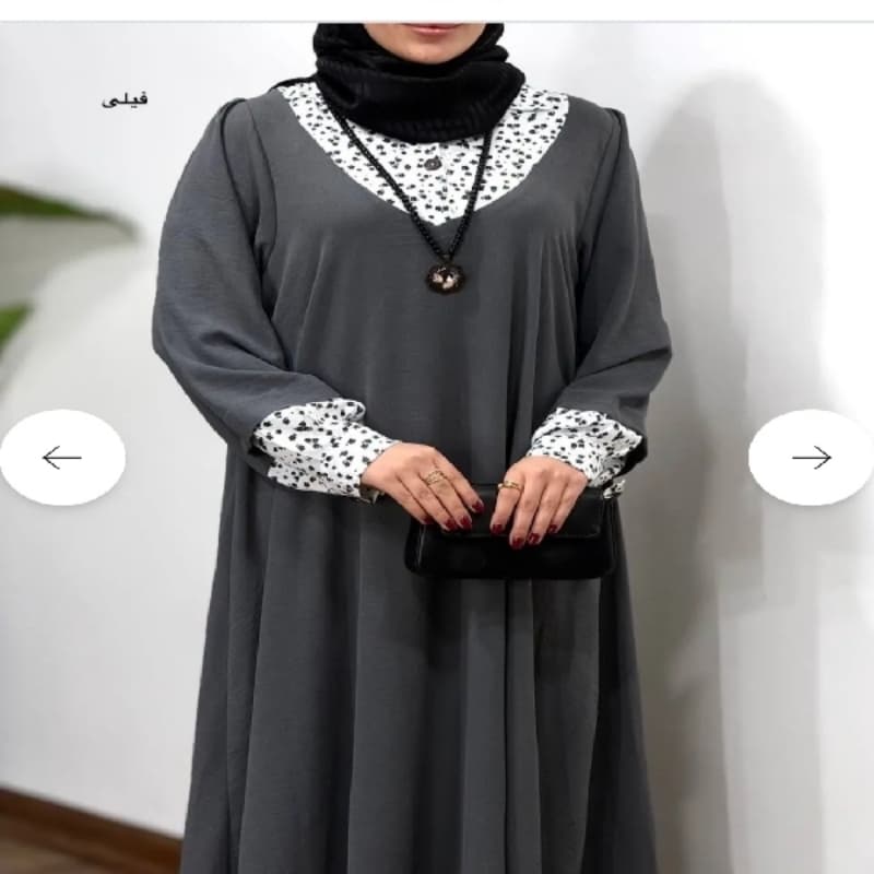 پیراهن مانتویی بلند شکوفه بهاری — تصویر ۳
