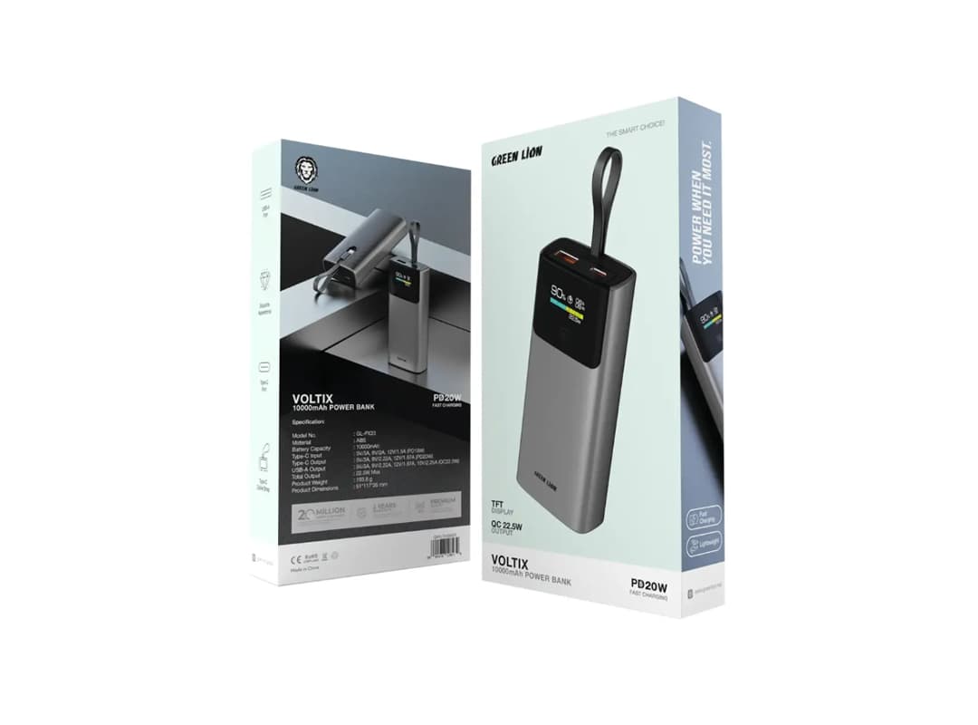 پاوربانک 10000 میلی آمپر گرین لاین مدل Voltix — تصویر ۳