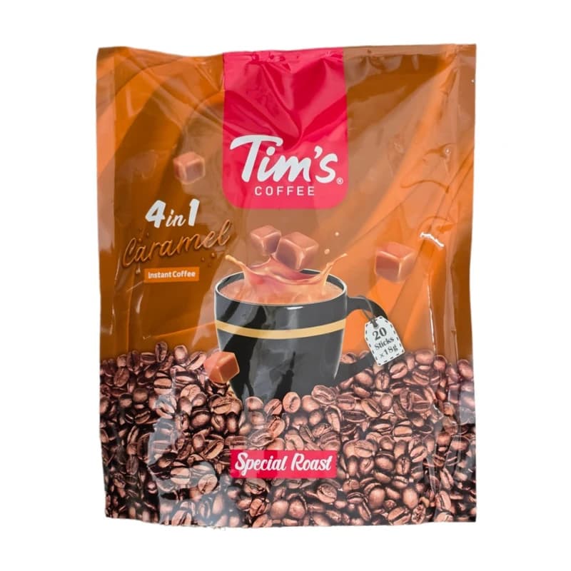 کافی میکس 4 در 1 با طعم کارامل تیمز – 18 گرم بسته 20 عددی — تصویر ۳