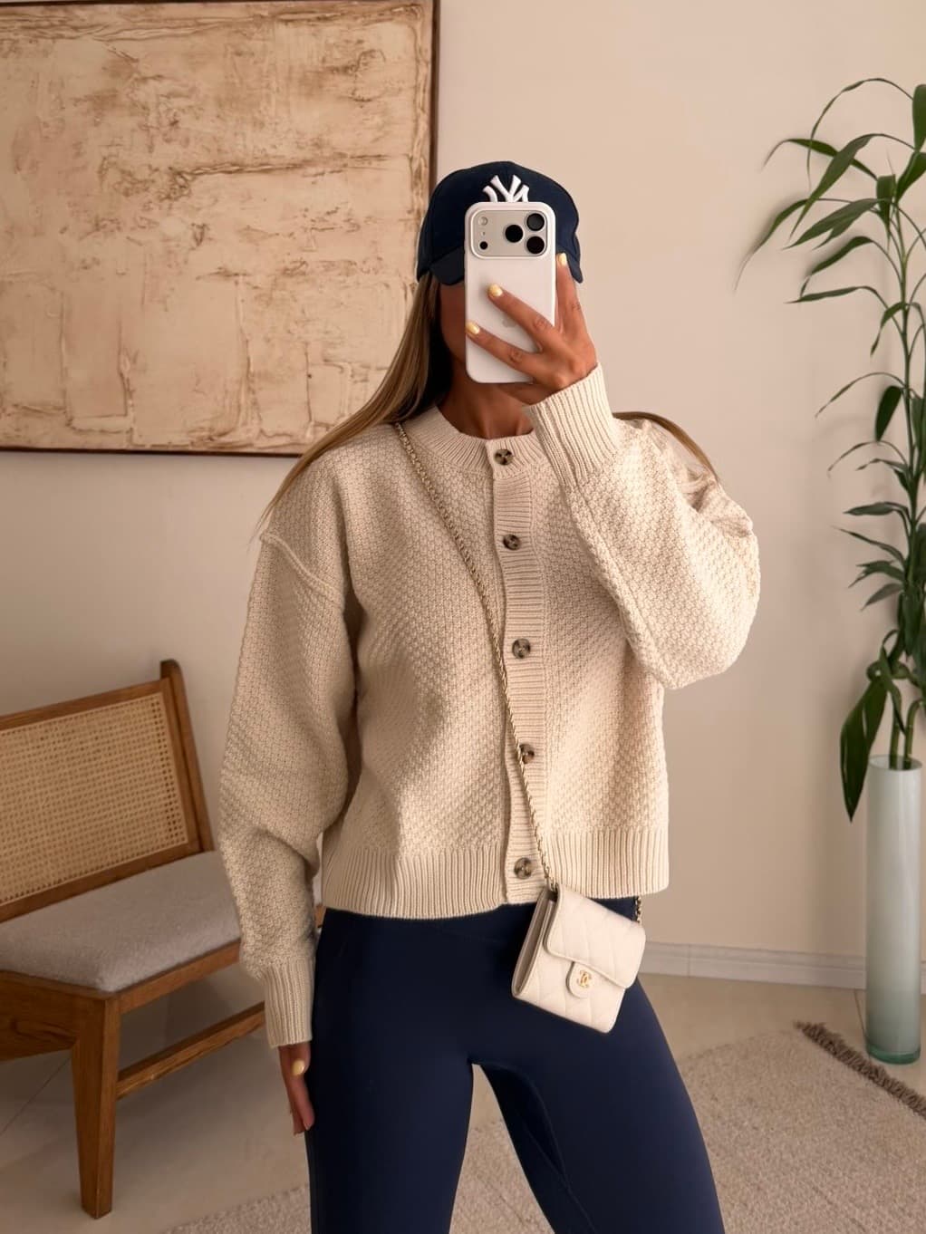 Oat Milk Textured Cardigan