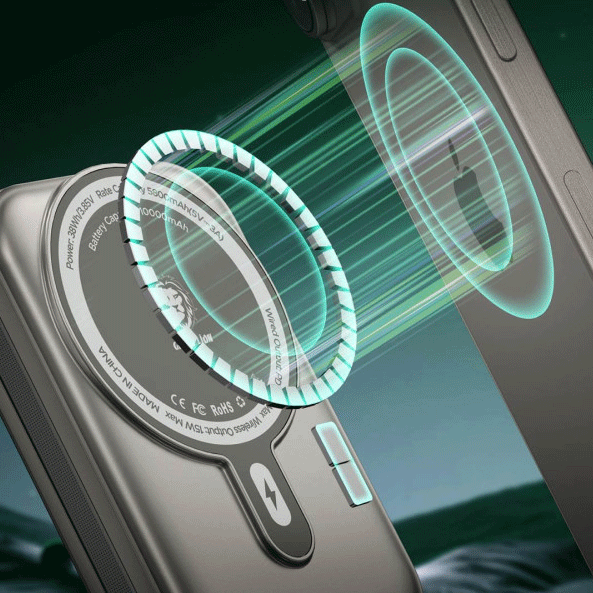 پاوربانک 10000 میلی آمپر گرین لاین مدل Monaco magsafe — تصویر ۴