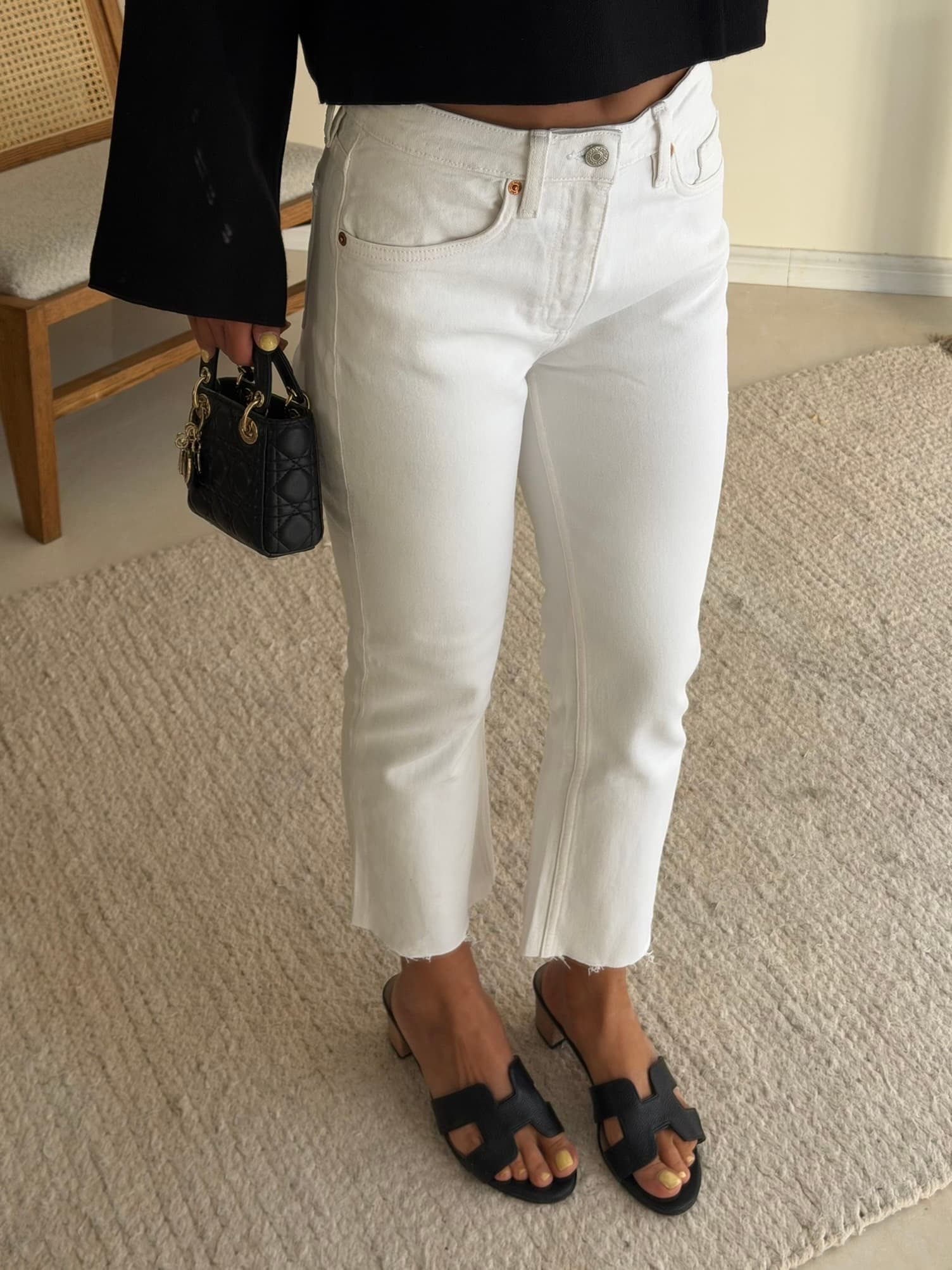 Zara | cropped Flare Jean- White — تصویر ۷
