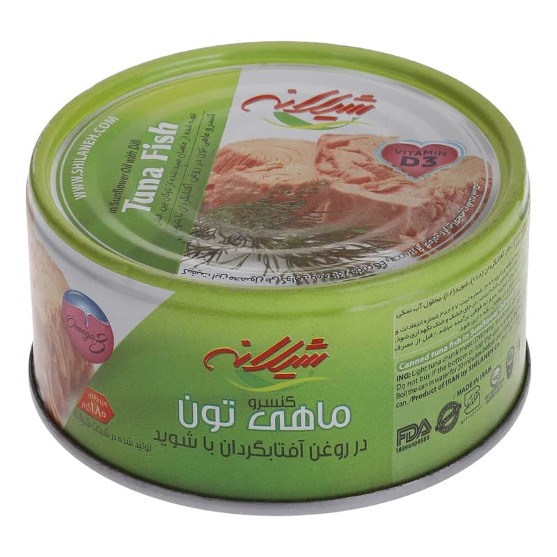 کنسرو ماهی تون در روغن آفتاب گردان به همراه شوید شیلانه – 180 گرم