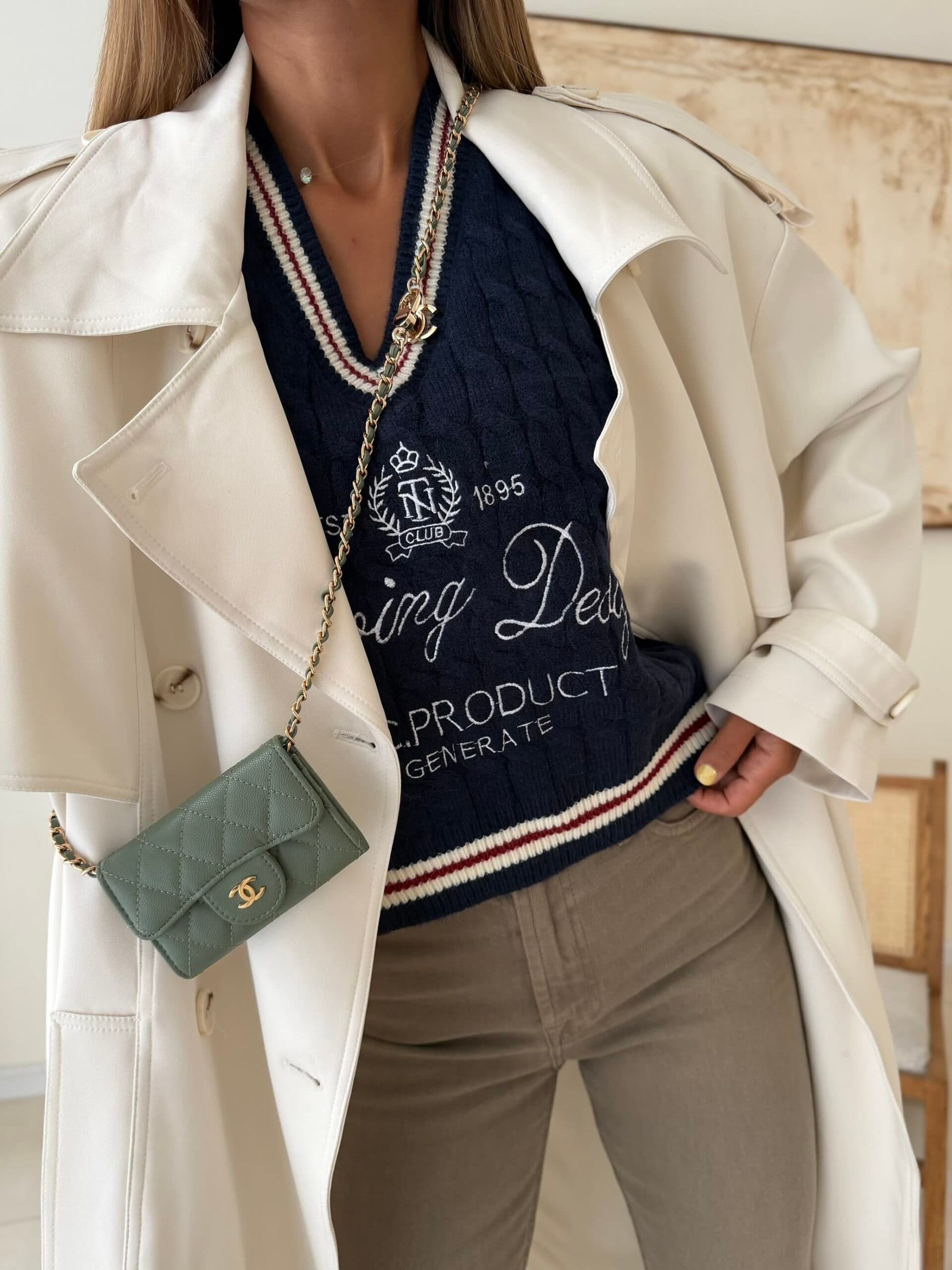 Hippie Rose Sweater Vest-Navy — تصویر ۳
