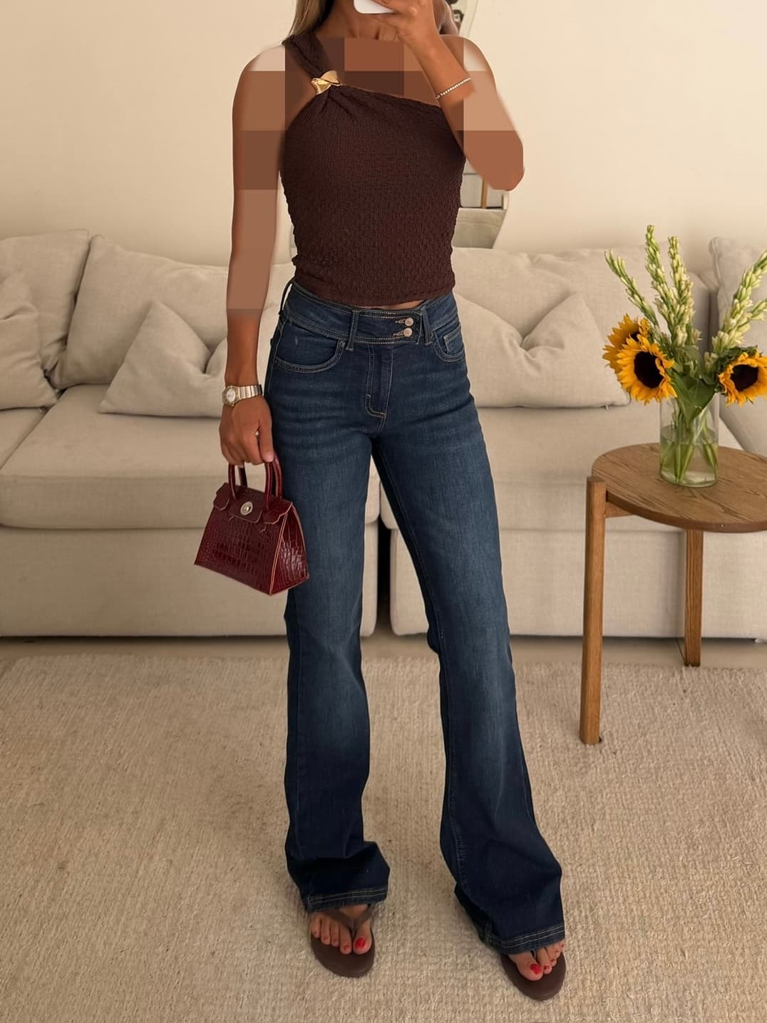 pullandbear-High-Waist Flare- jean-Midnight Navy2