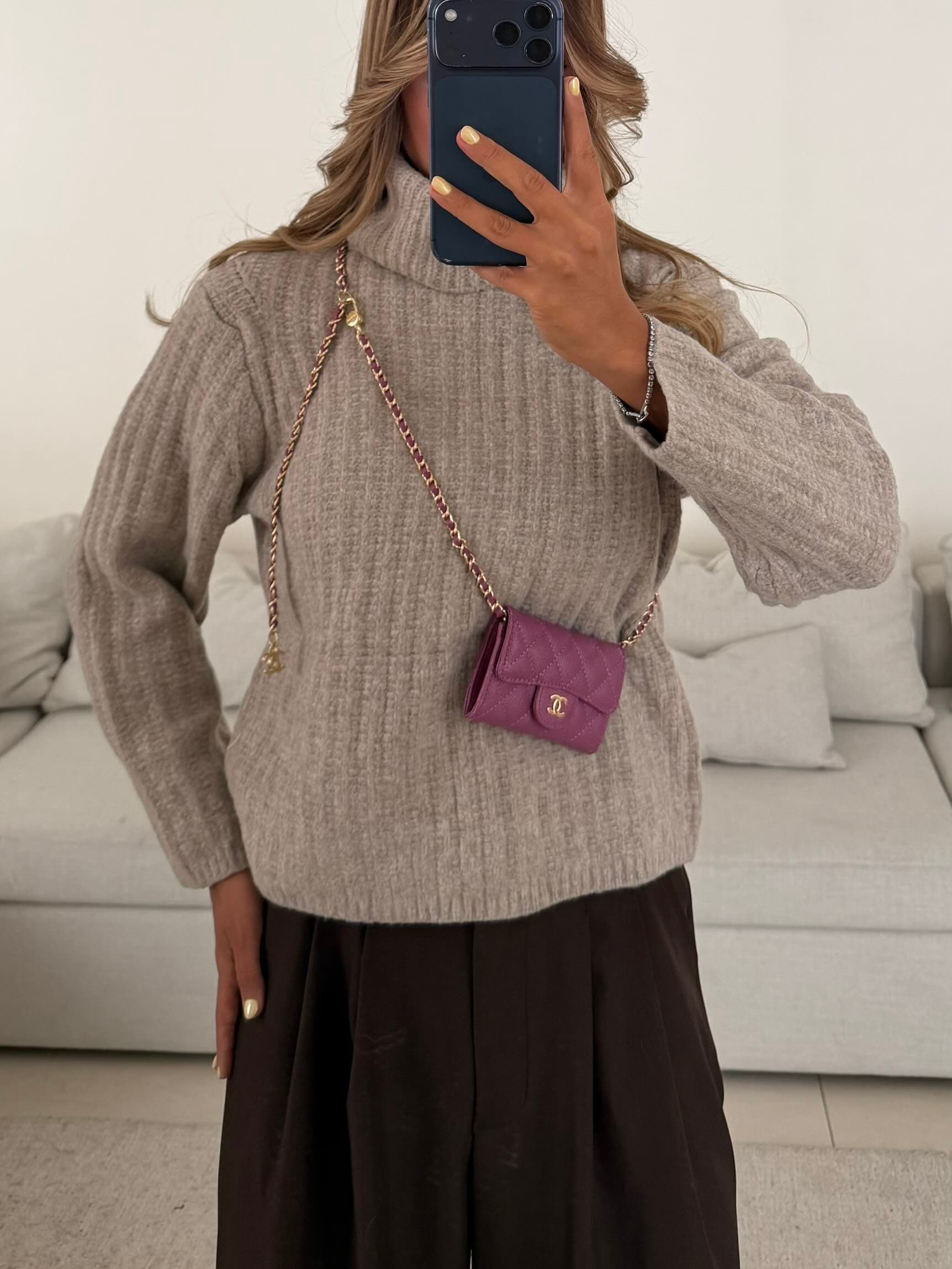 ZARA High Neck Knit Sweater – Beige