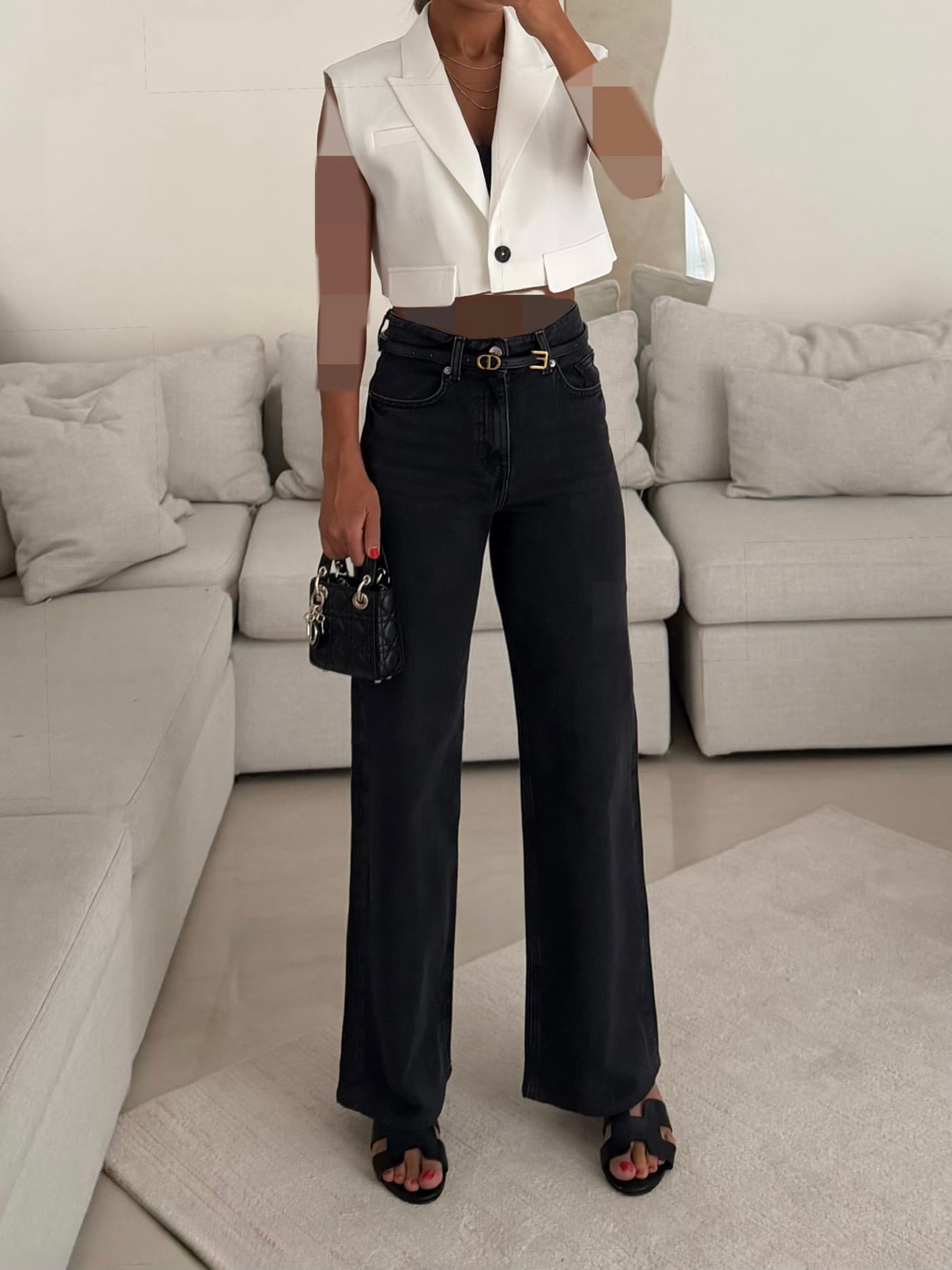 شلوار جین H&M Wide Leg London Smoke2