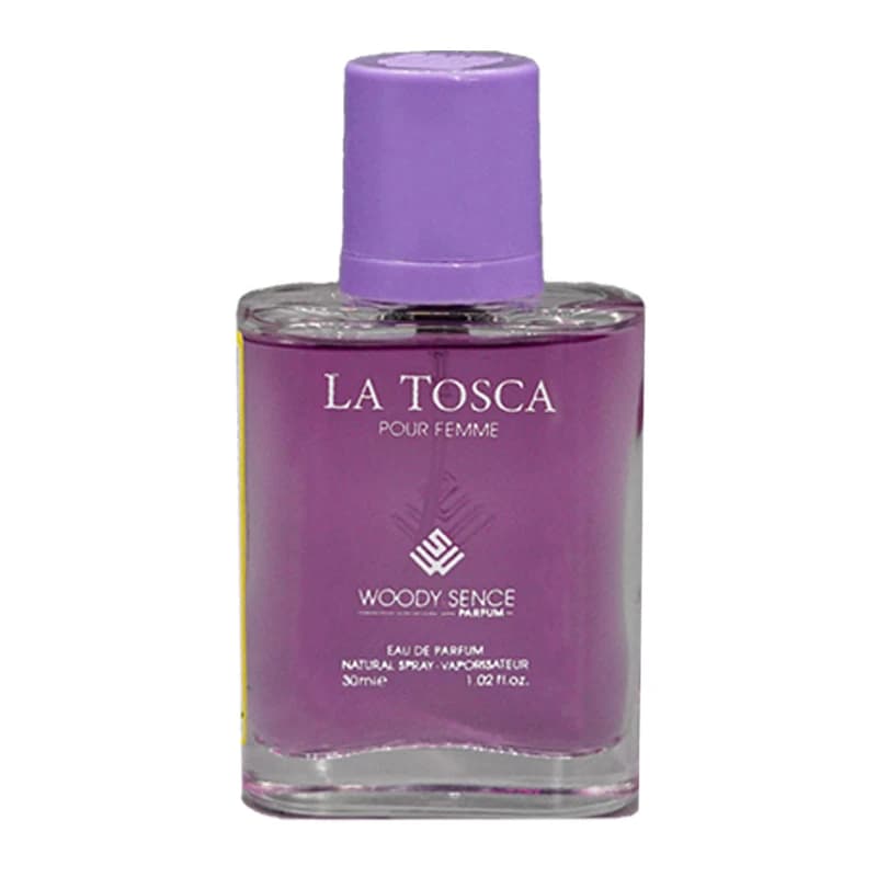 عطر جیبی زنانه وودی سنس مدل لاتوسکا LA TOSCA حجم 30 میلی لیتر