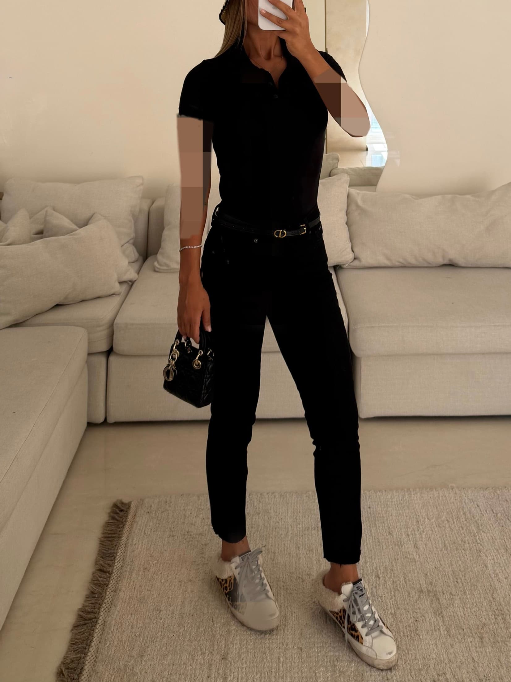 GUESS High-Waist Cropped Slim Jeans – Black — تصویر ۲
