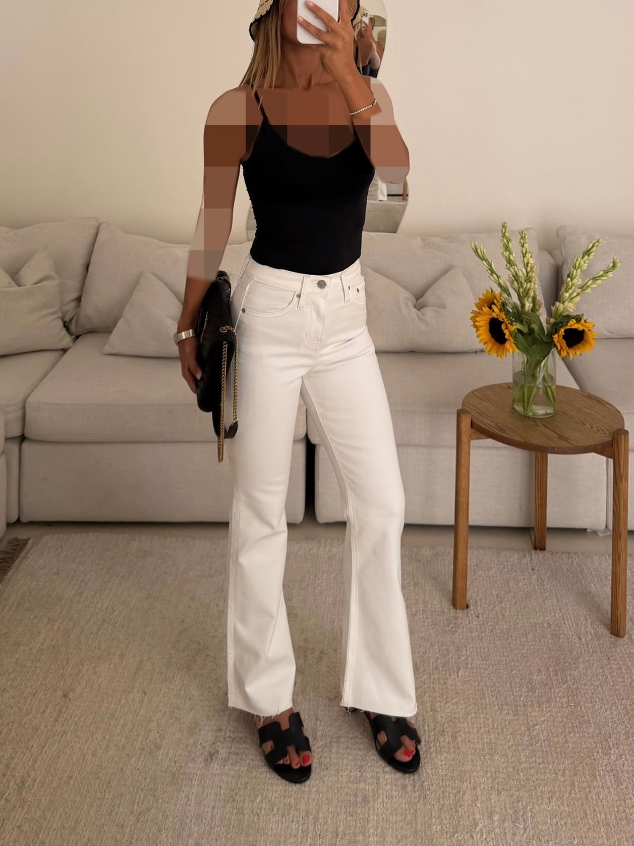 Banana Republic White High-Waist Flare Jeans