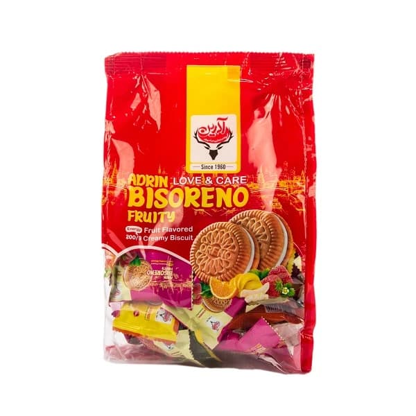 بیسکویت کرمدار با طعم میوه بیس اورنو آدرین – 350 گرم