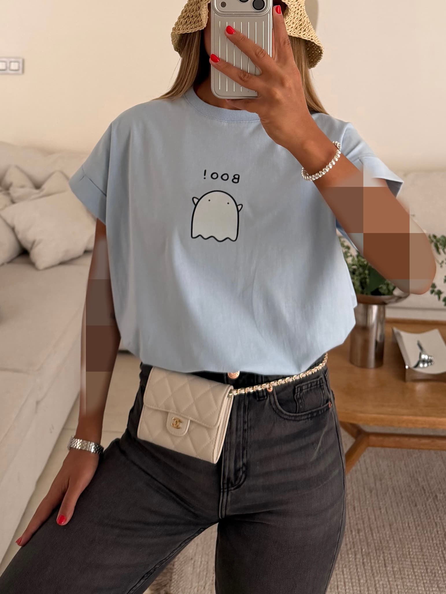 تیشرت CATTLEYA x 11 | Hi Boo -Sky Blue