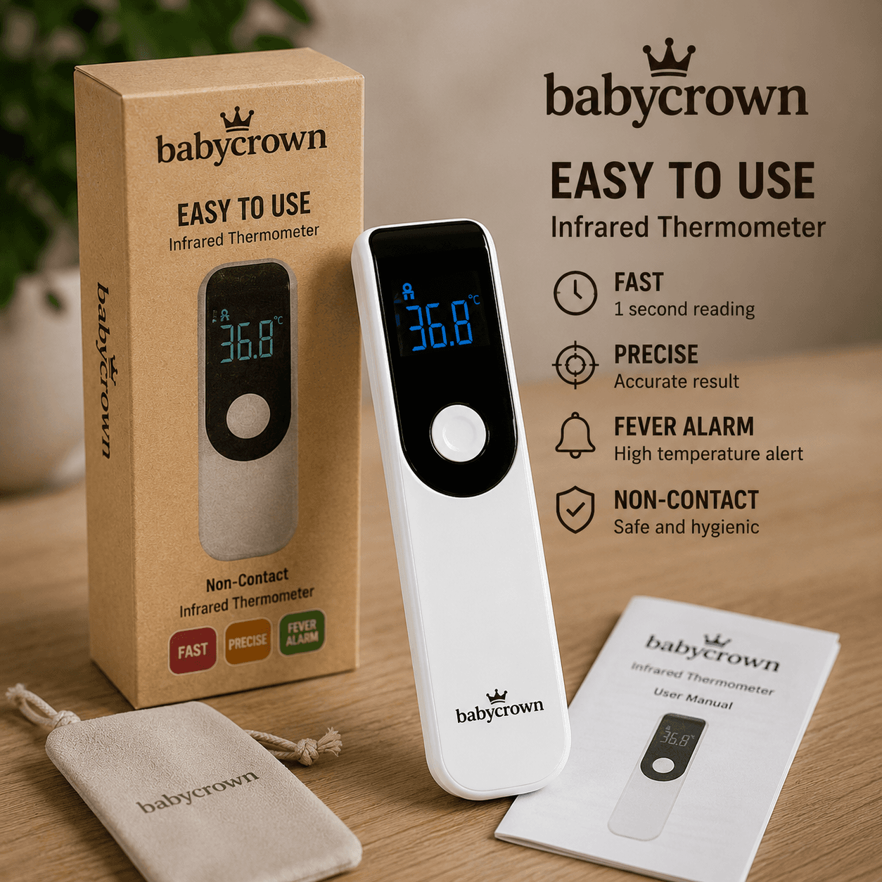 تب سنج و دماسنج دیجیتال بیبی کرون Baby Crownکد