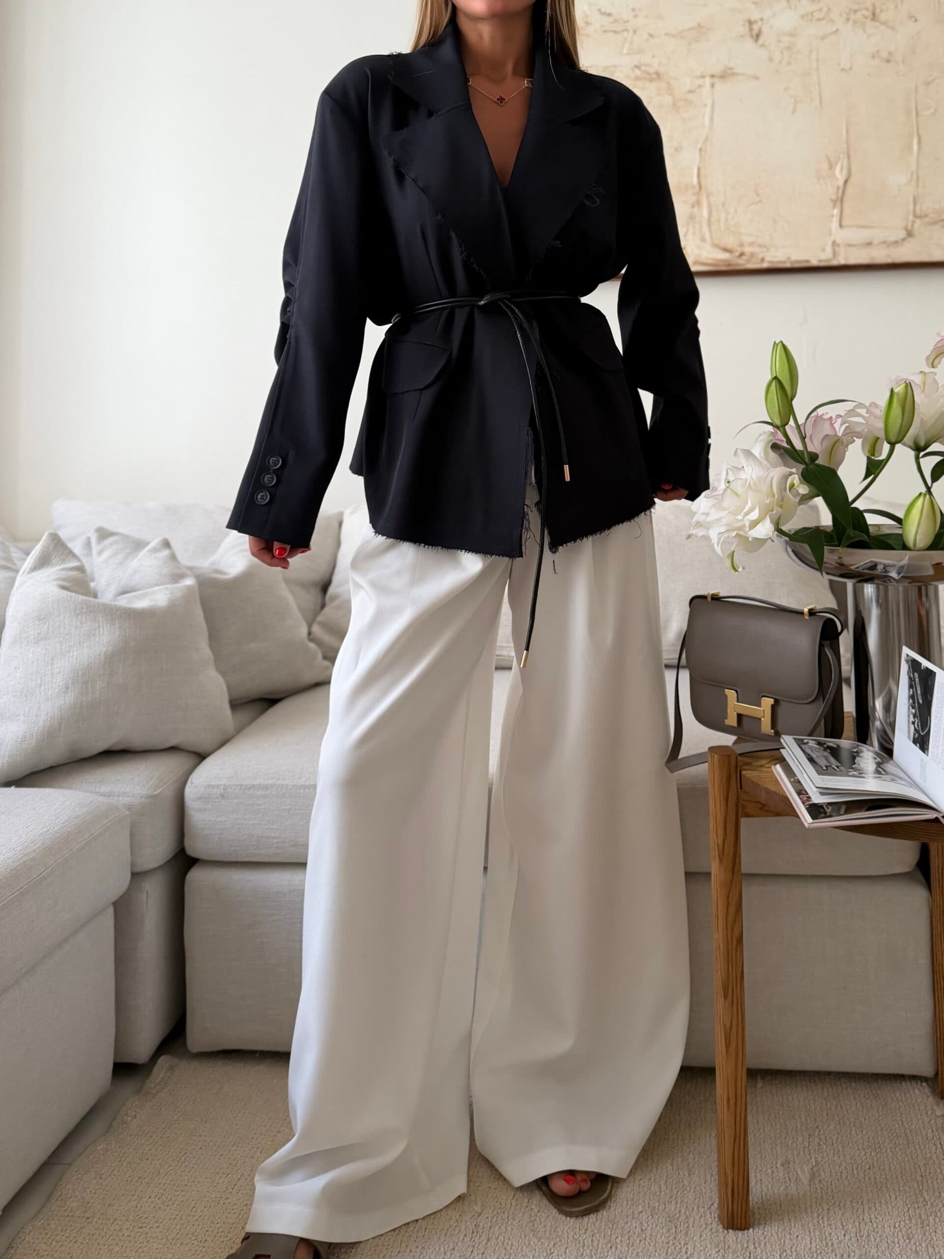 CATTELYA | Raw Edge Blazer-Navy — تصویر ۳