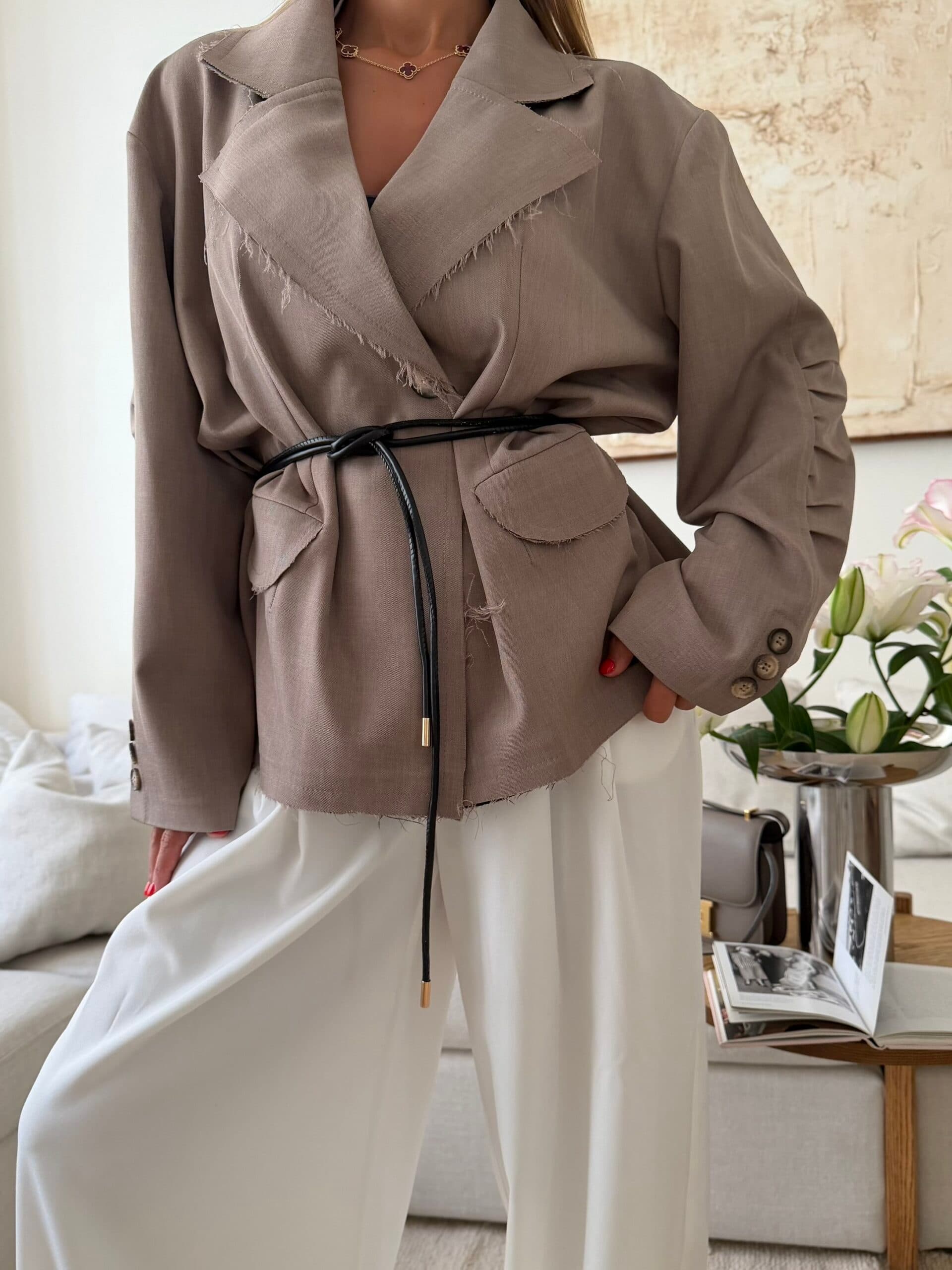 CATTELYA | Raw Edge Blazer-Ston — تصویر ۴