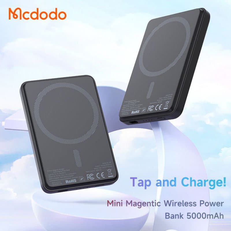 پاور بانک بی سیم فست شارژ مک دودو MC-395 PD 15W ظرفیت 5000 میلی آمپر ساعت — تصویر ۳