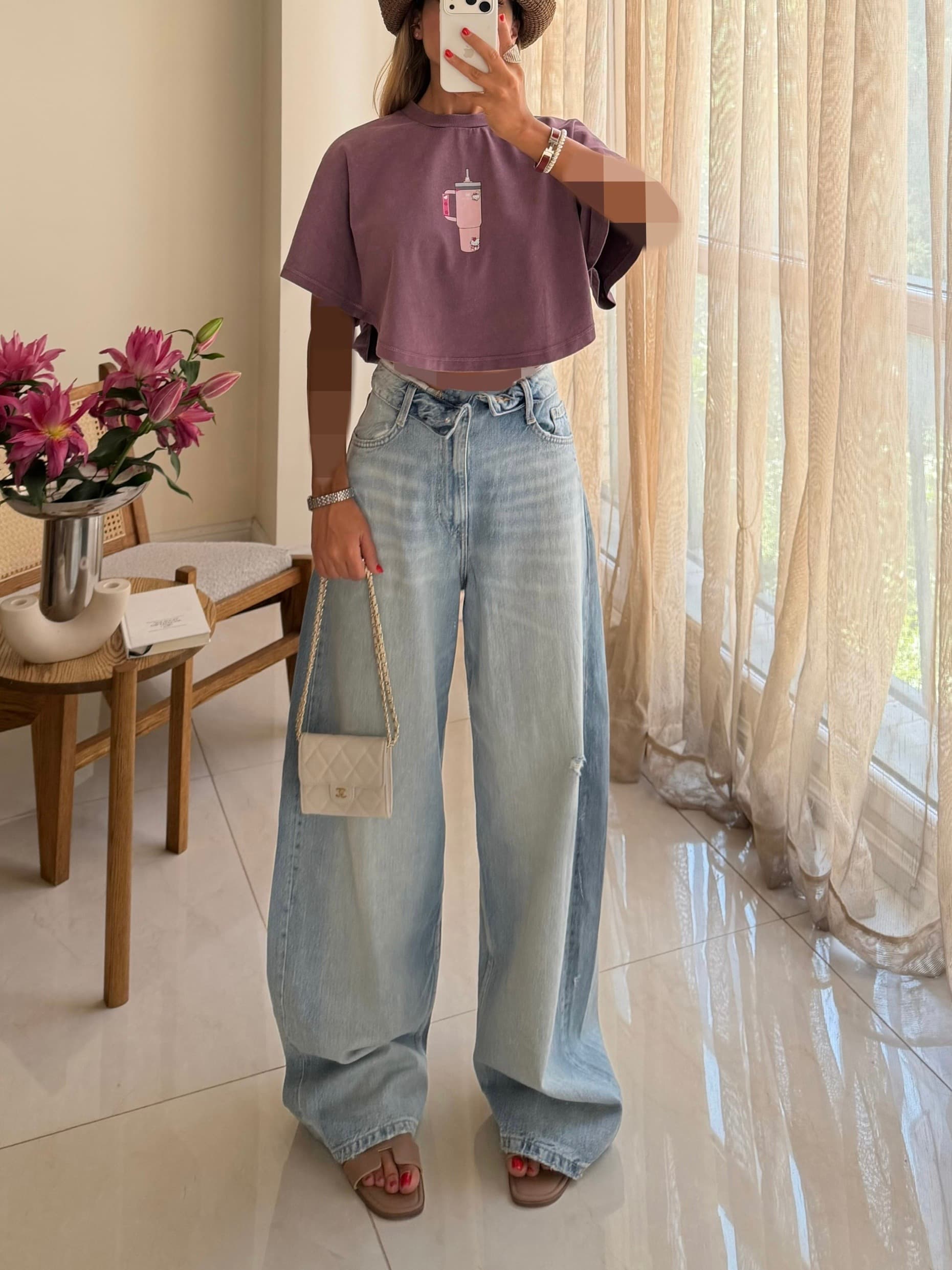 جین زارا | Mid Waist Full Length- Light Blue
