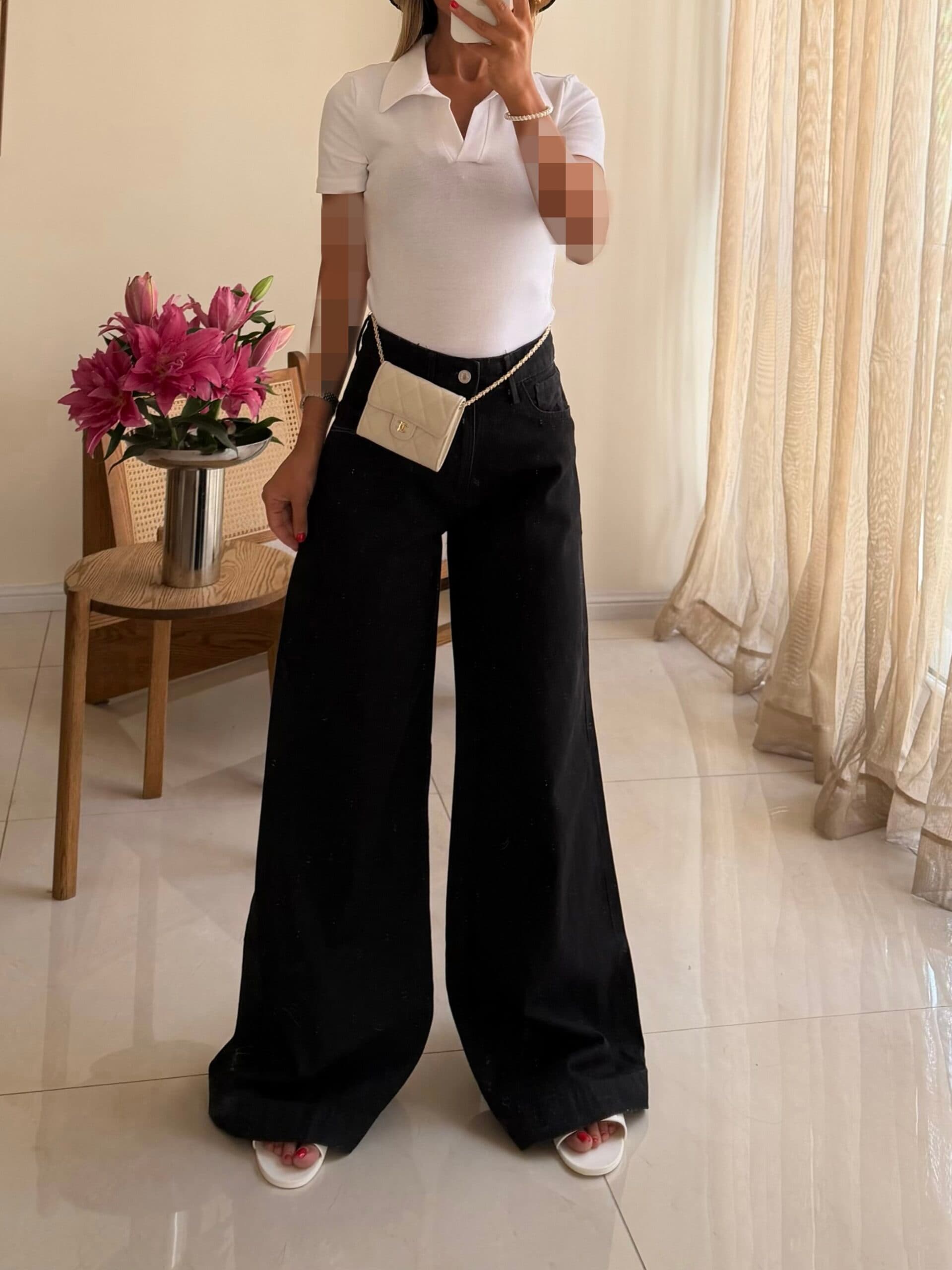 Stradivarius Super Wide Jeans | شلوار جین سوپر واید مشکی استرادیواریوس — تصویر ۲