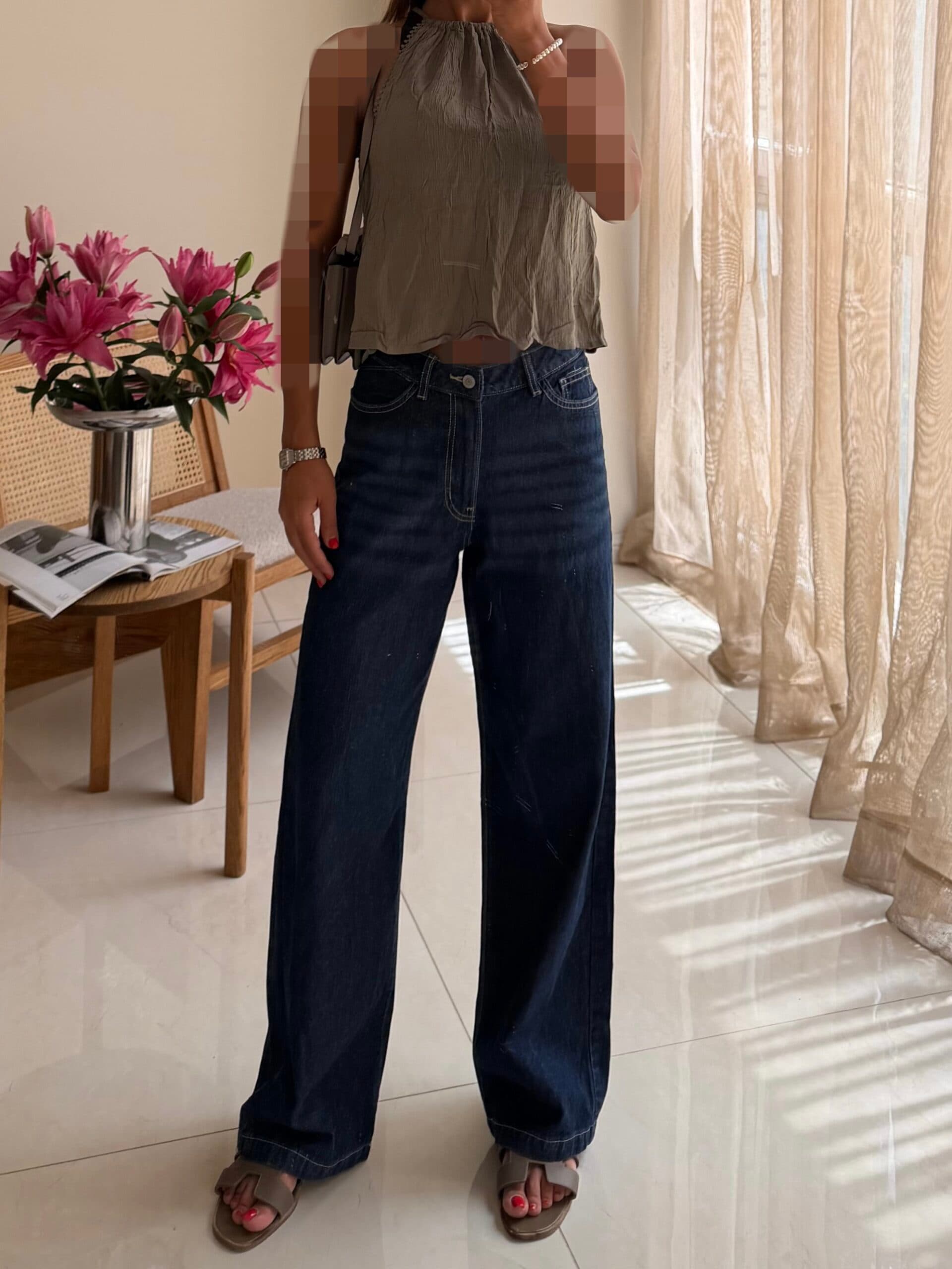 Pull&Bear Dark Blue Relaxed Jeans | شلوار جین ریلکس آبی تیره پول‌اندبر — تصویر ۲