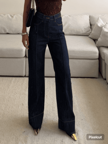 Pullandbear Turn-up wide leg Jean