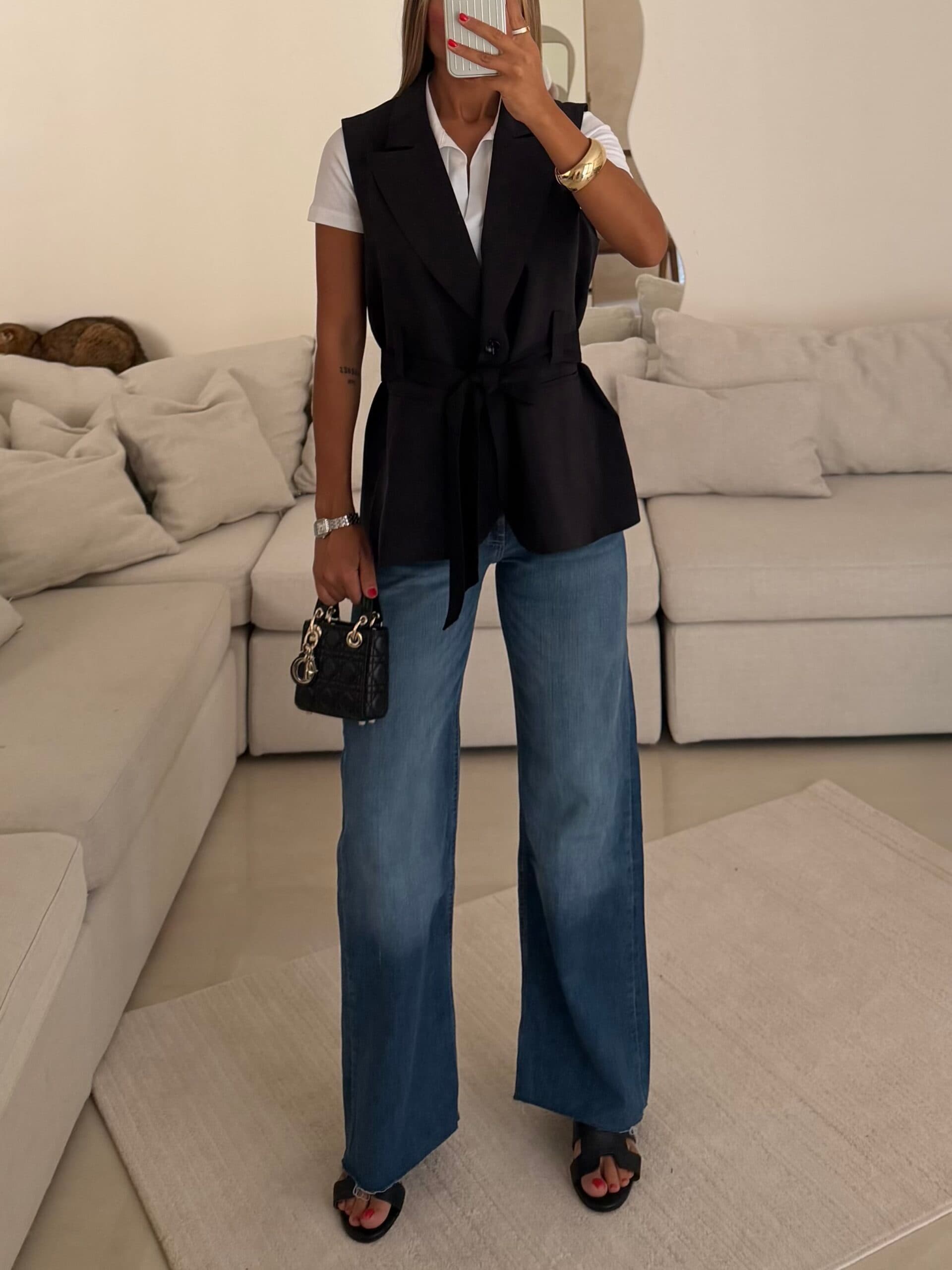 H&M Cropped Wide leg Medium Blue2